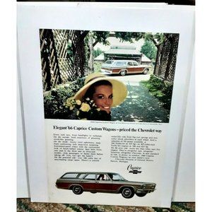 1966 Chevy Caprice Station Wagon Print Ad vintage 60s Biltmore House